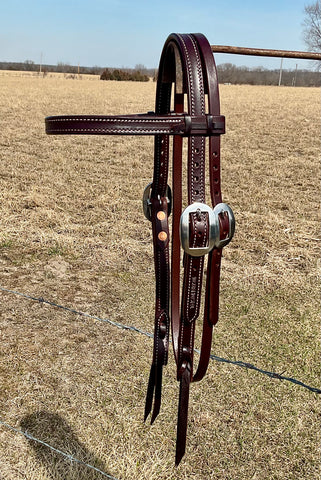 HS1634 3/4" Str. Brow Doubled & Stitched